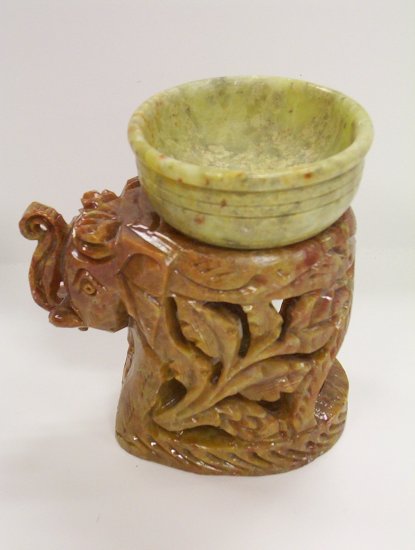 Stone Oil Burner - Elephant with hollow end