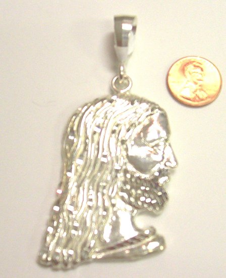 Sterling Silver Mens Jesus head