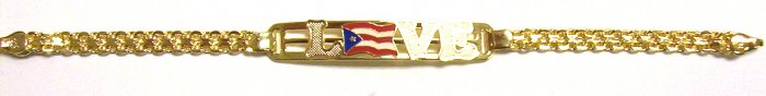 Gold Filled Women's Bracelet - Puerto Rico Flag