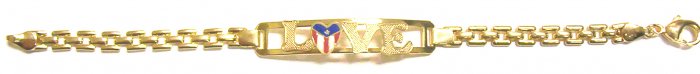 Gold Filled Women's Bracelet- Puerto Rico Love