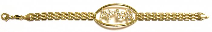 Gold Filled Women's Bracelet - Amor with stones