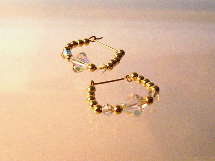 Medium Hoop Earrings- GF Beaded