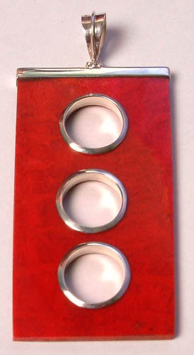 Red Coral Abstract Sterling Silver Pendant