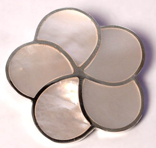 MOP Flower Sterling Silver Pendant