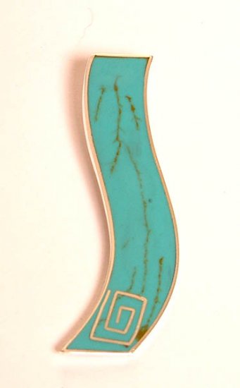 Turquoise Wave Sterling Silver Pendant