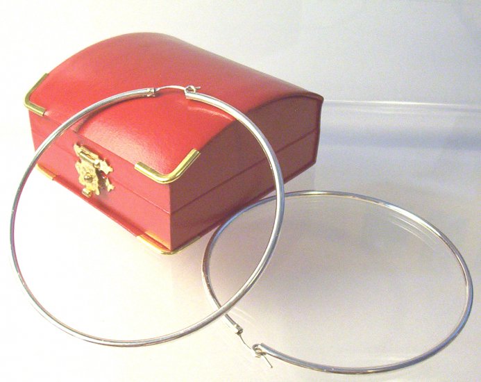 Sterling Silver Hoop Earrings- 9 cm Diameter (Extra Large)