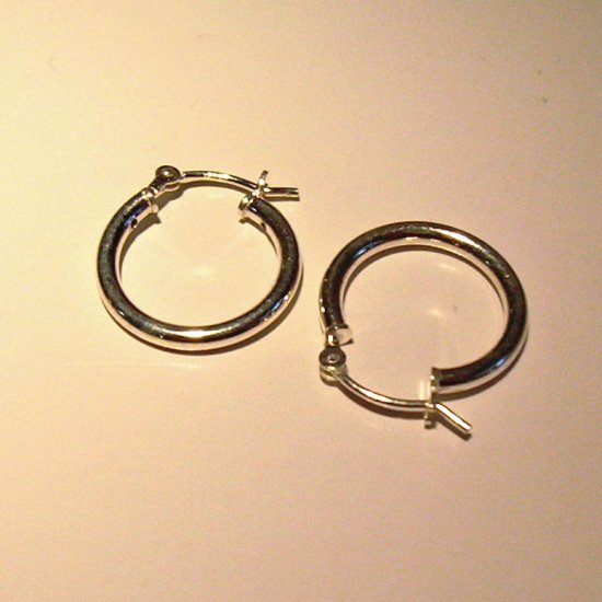 1.5 cm Sterling Silver Hoop Earrings- with "better" hook