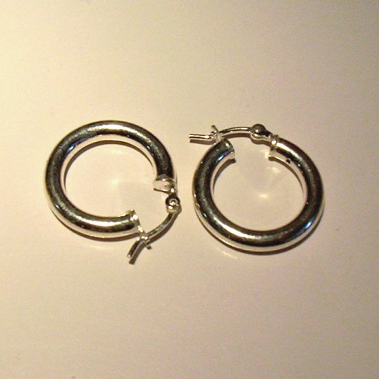2 cm Sterling Silver Hoop Earrings- Wide gauge with better hook