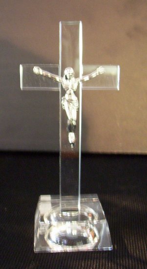 Crystal-Light Up Jesus on Cross