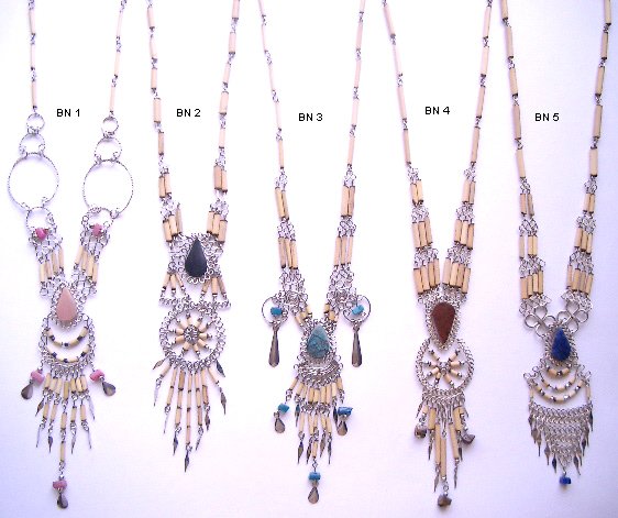 Incan Bamboo & Gemstone Necklace FREE SHIPPING