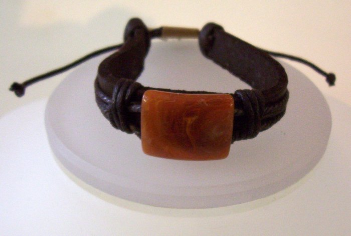 Stone and Leather Bracelet- FREE SHIPPING