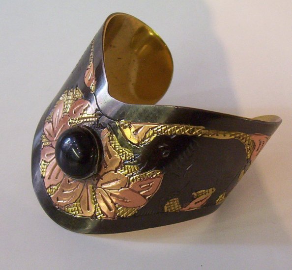 High End Brass & Copper Elephants Bangle- FREE SHIPPING