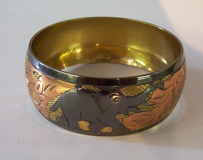 High End Brass & Copper Elephants Bangle