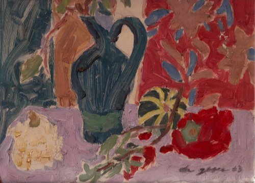 Still Life with Gourdes By Carmel Artist Victor Di Gesu 1963 Original Oil Painting on Board