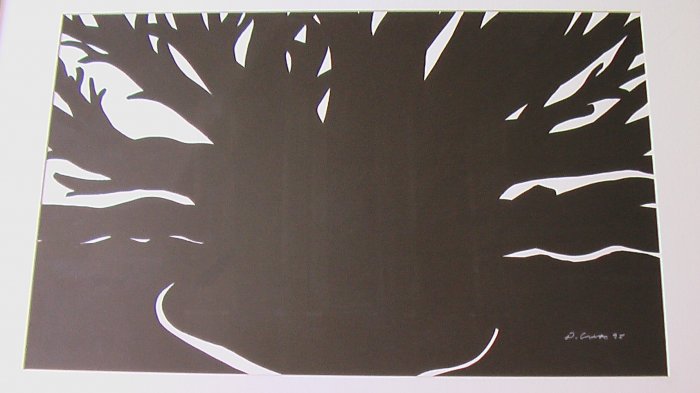 Dark Cypress I, Wood Block By Carmel Artist Dick Crispo - Framed Artwork