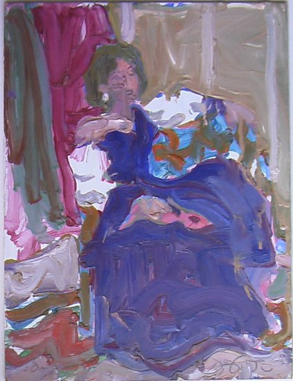 Woman in Purple By Carmel Artist Victor Di Gesu - Original Oil Painting