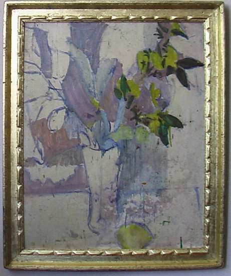 Light Mauve Still Life By Carmel Artist Victor Di Gesu, Oil Painting on Board - Framed Artwork
