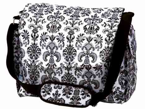 FREE SHIP Paris Black White Damask Diaper Bag by Room It Up / RoomItUp FREE SHIP USA
