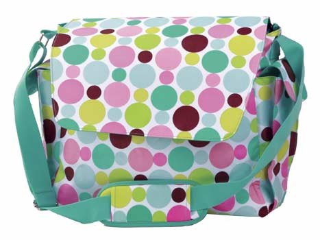 FRE SHIP Polka Dot Green Diaper Bag by Room It Up / RoomItUp FREE SHIP USA