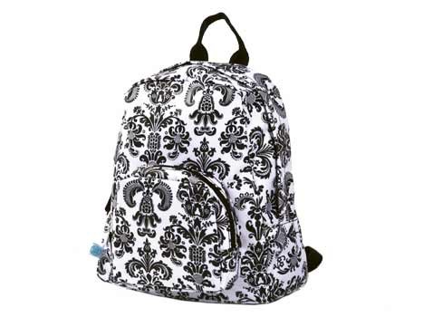 FREE SHIP Paris Black White Damask Mini Backpack by Room It Up RoomItUp FREE SHIP USA