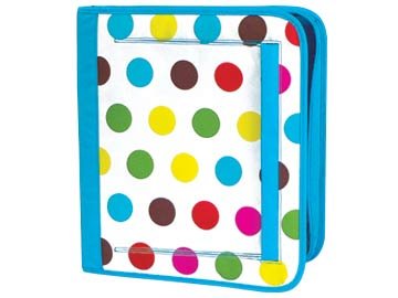 FREE SHIP Polka Dot Notebook 3 Ring Binder by Room It Up / RoomItUp FREE SHIP