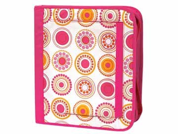 FREE SHIP Hot Pink Circle Polka Dot Notebook 3 Ring Binder by Room It Up / RoomItUp FREE SHIP USA