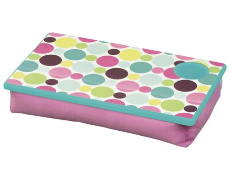 FREE SHIP Polka Dot Green Lap Desk Tray Cup Holder by RoomItUp / Room It Up FREE SHIP - USA