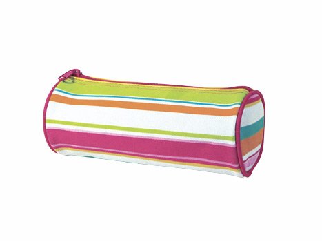 FREE SHIP Pink Preppy Stripe Pencil Brush Case by RoomItUp / Room It Up FREE SHIP - USA
