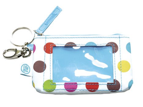 FREE SHIP Polka Dot ID Case Key Ring by RoomItUp / Room It Up FREE SHIP - USA