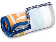 FREE SHIP Navy Orange Fleece Blanket by RoomItUp / Room It Up FREE SHIP - USA