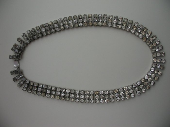 THREE ROW RHINESTONE NECKLACE