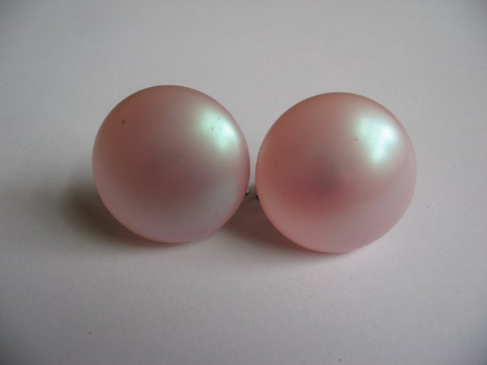 PINK LARGE DOME EARRINGS