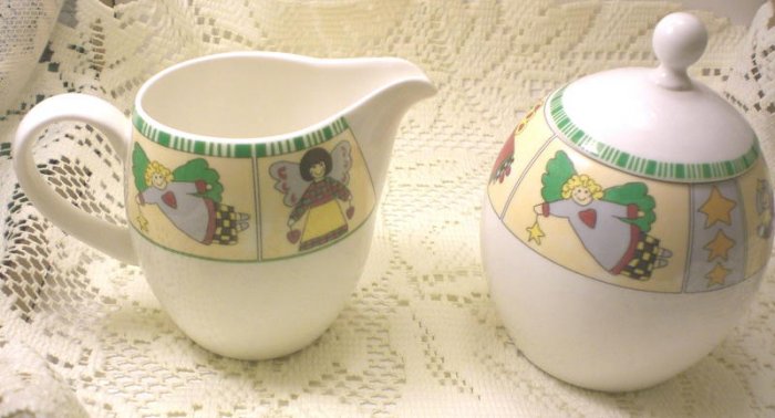 Vintage Mikasa Sugar & Creamer Angelica Y4007 Optima China