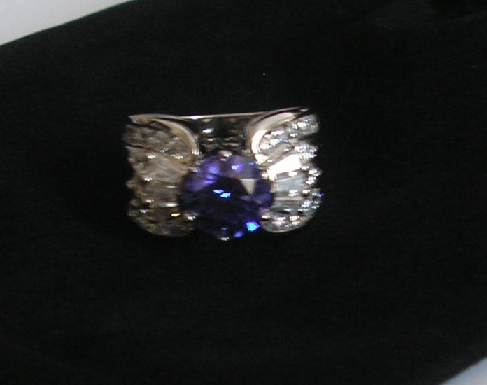 Antique-style Amethyst ring set in sterling silver.