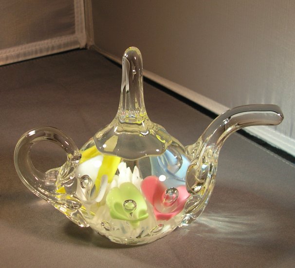 Signed Joe St. Clair Teapot Paperweight
