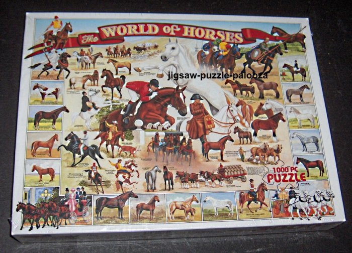 The World of Horses 1000 Piece Jigsaw Puzzle NIB Sealed 165White Mountain 1999 Lynn Morgan