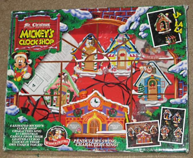 SOLD Mickey's Clock Shop Mr Christmas Mechanical Collectibles Mickey