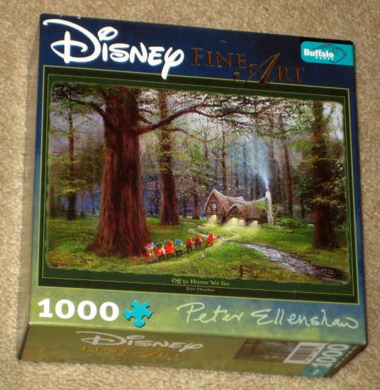 SOLD Disney Fine Art 1000 Piece Jigsaw Puzzle Off To Home We Go Snow White and Seven Dwarfs Poster