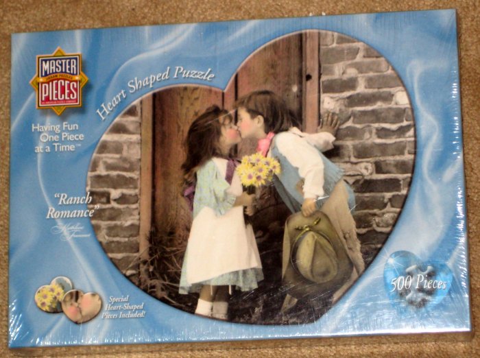 SOLD Ranch Romance Heart Shaped 500 Piece Jigsaw Puzzle MasterPieces Whimsies 30313 SEALED 1998 NEW
