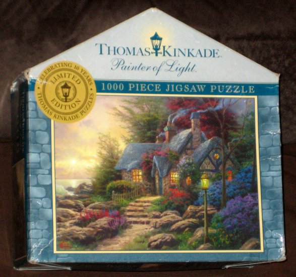 SOLD Thomas Kinkade Jigsaw Puzzle Lot 300 750 1000 Piece 3-D Courage The Open Gate Seaside Hideaway