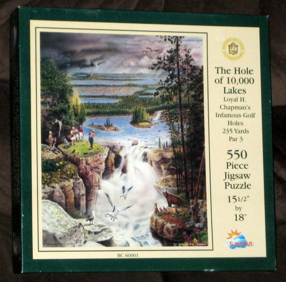 SOLD The Hole of 10,000 Lakes 550 Piece Jigsaw Puzzle Golf Loyal Chapman BC60001 Complete
