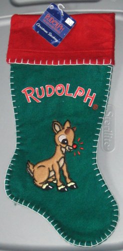 SOLD 17 Inch Felt Christmas Stocking Rudolph the Red Nosed Reindeer NWT