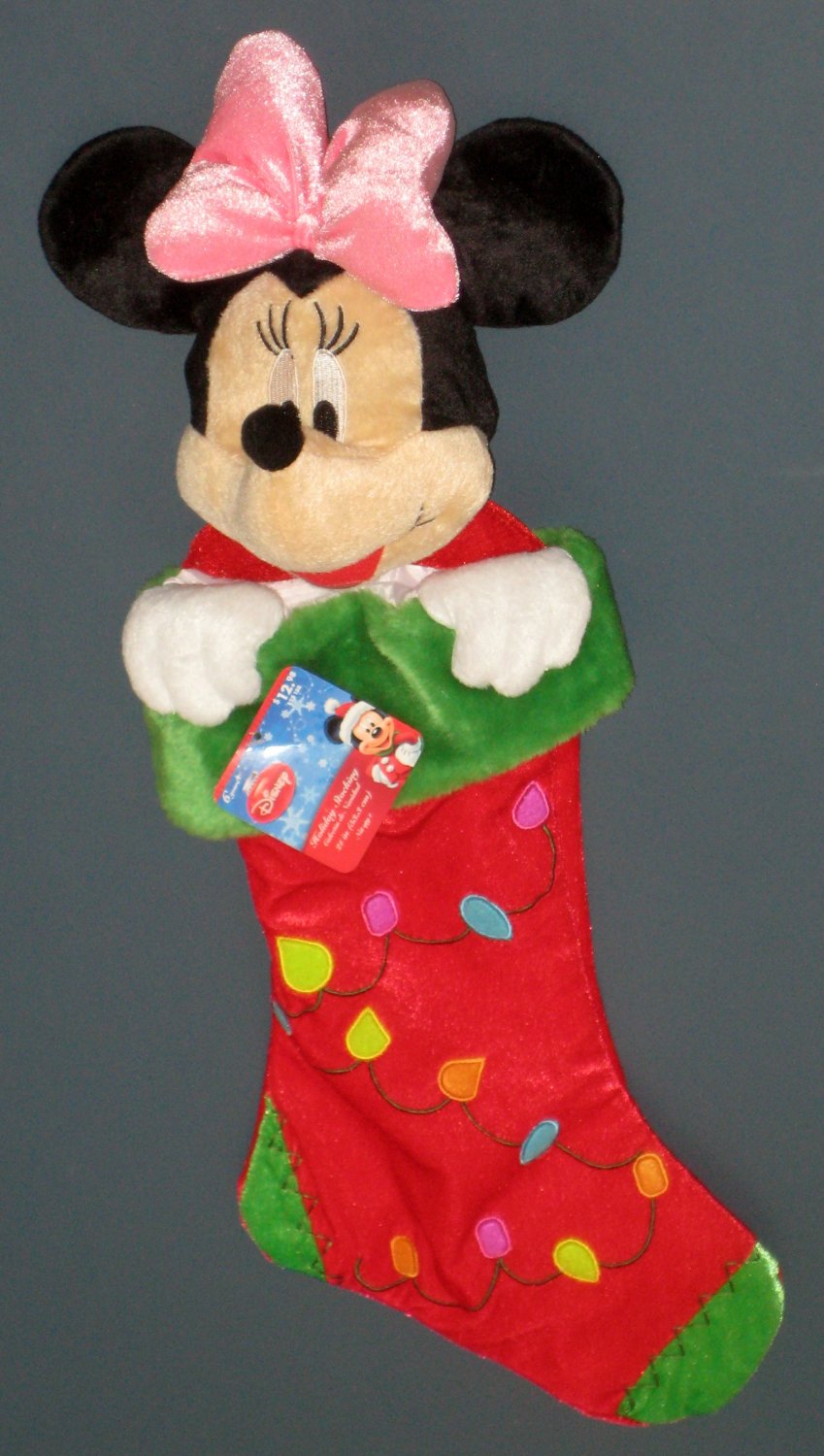 SOLD Minnie Mouse Plush Christmas Stocking with Tag Walt Disney