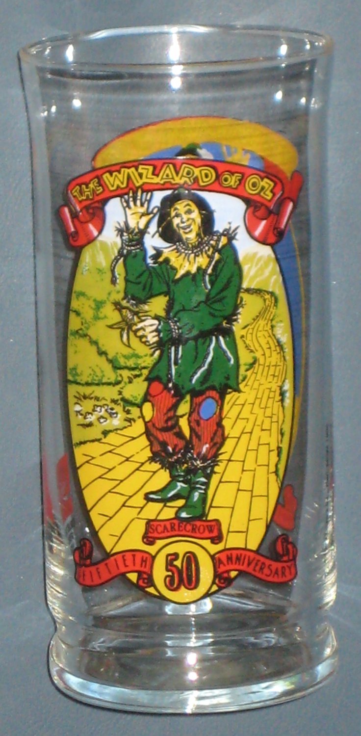 SOLD Wizard of Oz Scarecrow Drinking Glass 50th Anniversary Coca-Cola Coke 1989