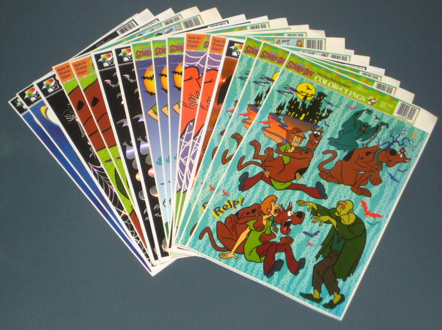 SOLD Halloween Static Window Clings Lot of 10 Unused Sheets Scooby Doo