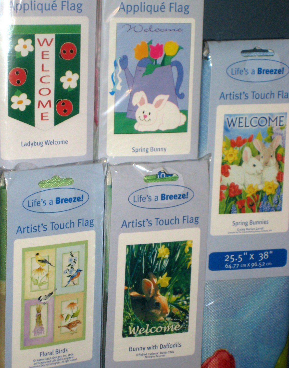 Lot 13 Decorative Garden Flags 5 Different Ladybug Birds Welcome Spring Bunny 28 x 40 NIP