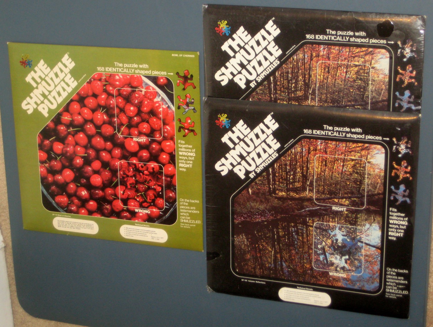 SOLD The Shmuzzle Puzzle Lot Bowl of Cherries Autumn Reflections Salamander 168 Pieces SP 103 113