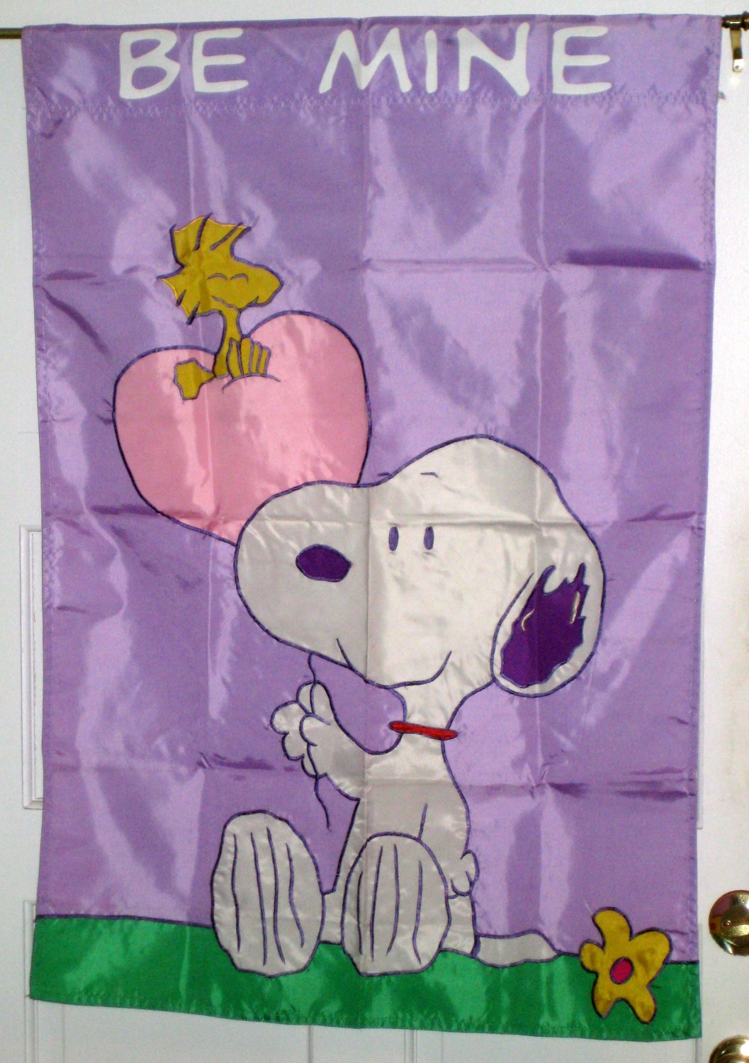 SOLD Snoopy Woodstock 28 x 40 Be Mine Decorative Garden Flag Valentine