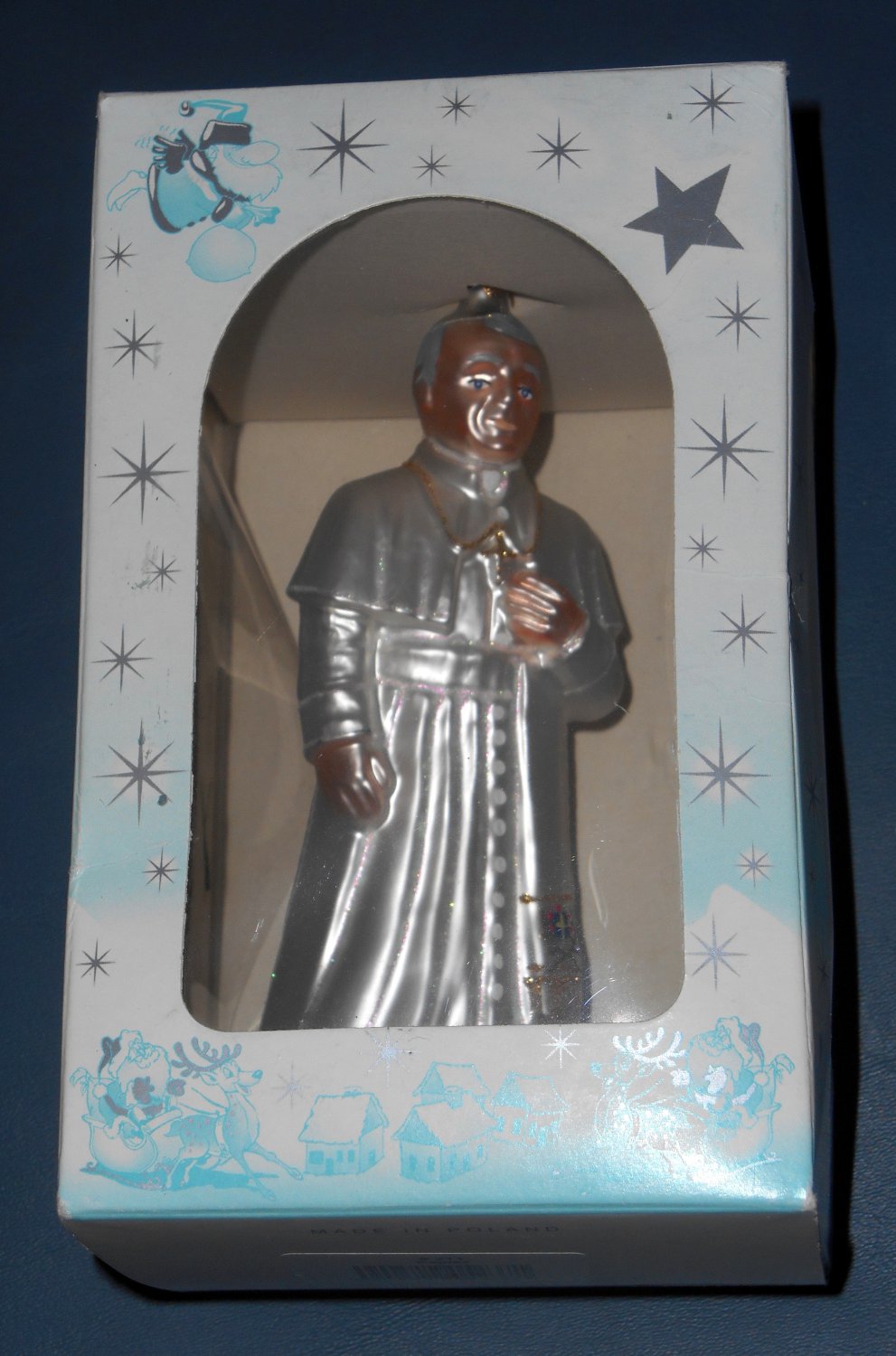 SOLD OUT The Pope Blown Glass Christmas Ornament 5 Inch Catholic Church Poland NIB