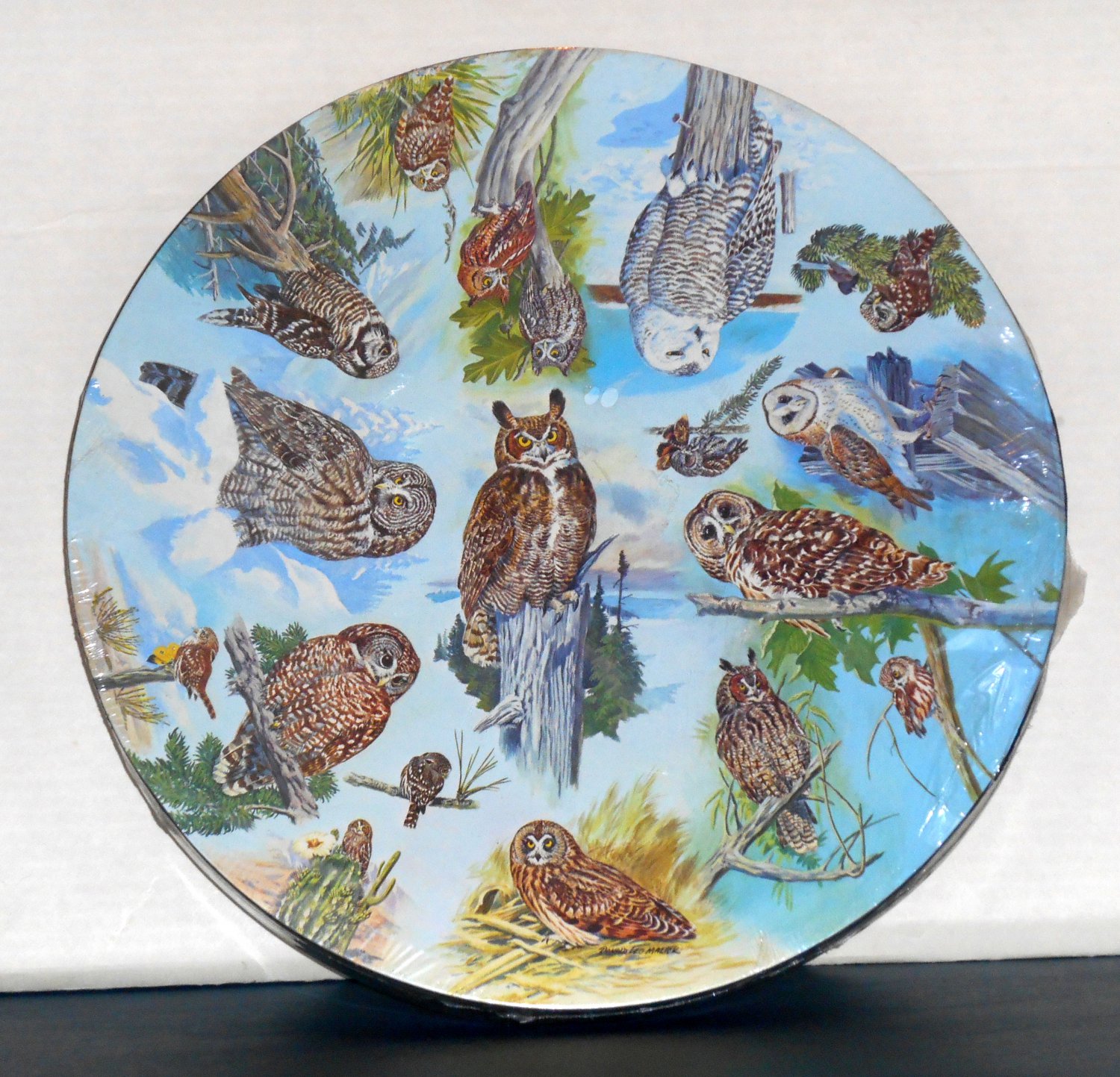 Sold Out Vintage Owls 500 Piece Springbok Jigsaw Puzzle Pzl6054 Circular Round Birds 1973 Nib Circular Jigsaw Puzzles